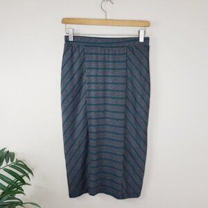 NWT Hailey:23 | Gray Teal Slimming Striped Pencil Skirt Size Small